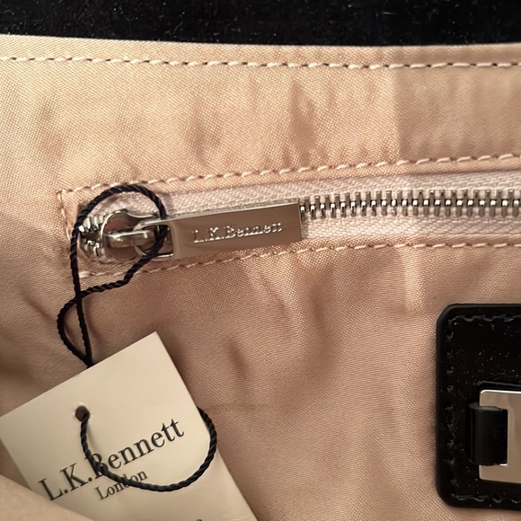 LK Bennett Black Patent Ballina Clutch NWT